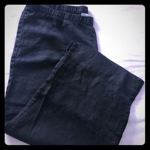 Women’s linen wide leg cropped pants